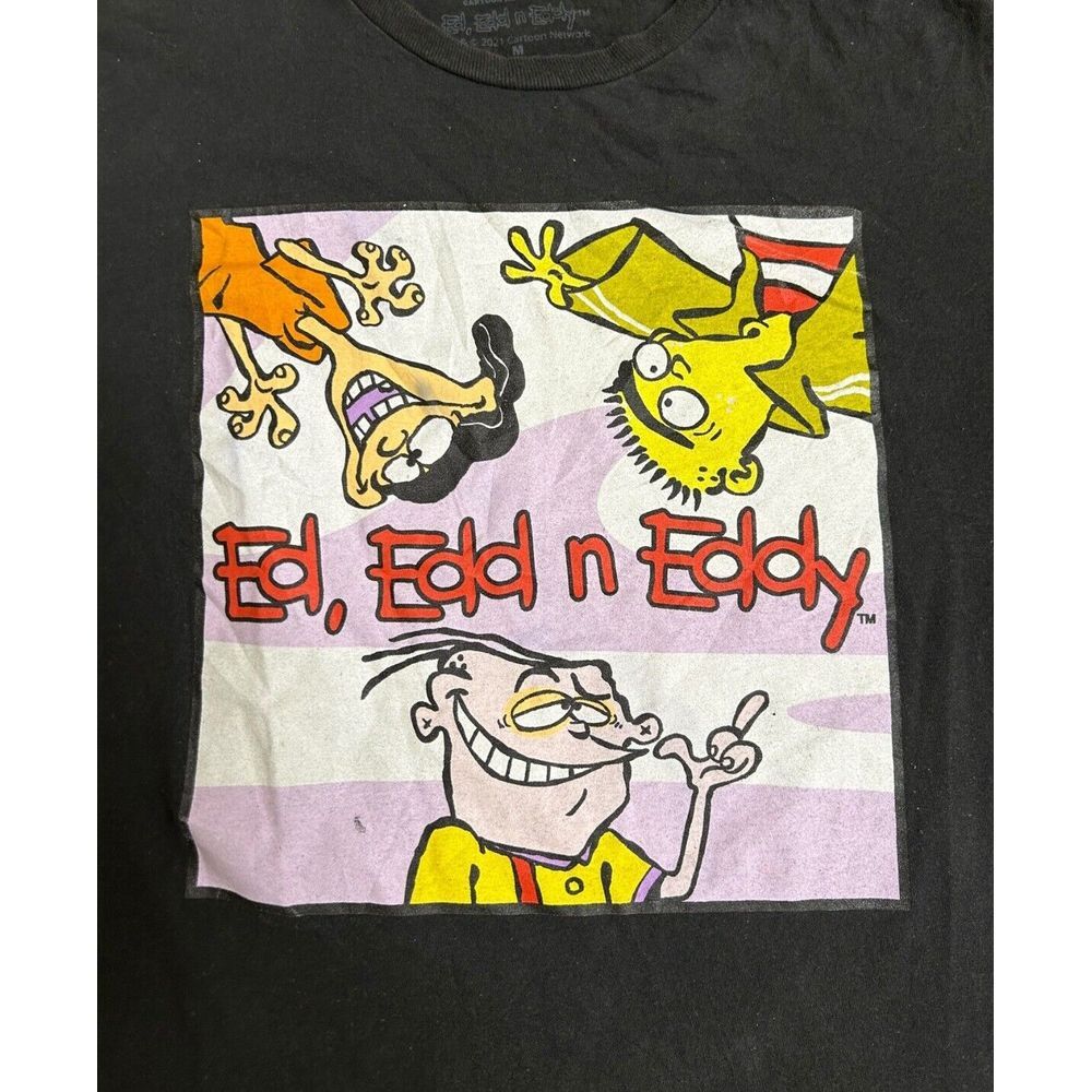 Ed, Edd n Eddy T Shirt Medium Black Cartoon Network Short Sleeve 100% Cotton‎